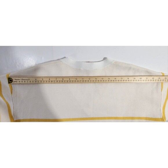 Philosophy White & Yellow Striped V Neck 3/4 Sleeve Sweater Women's Size 1X - Picture 16 of 16
